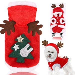 Дизајнерска Божиќна зимска облека за миленичиња Кучешка облека Божиќна облека на Дедо Мраз за миленичиња куче мачка облека за кучиња