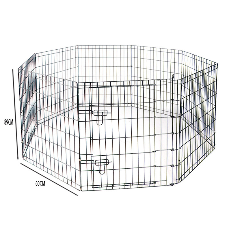 Taas nga kalidad nga foldable pet fence metal unom ka piraso nga pet octagonal iron cage