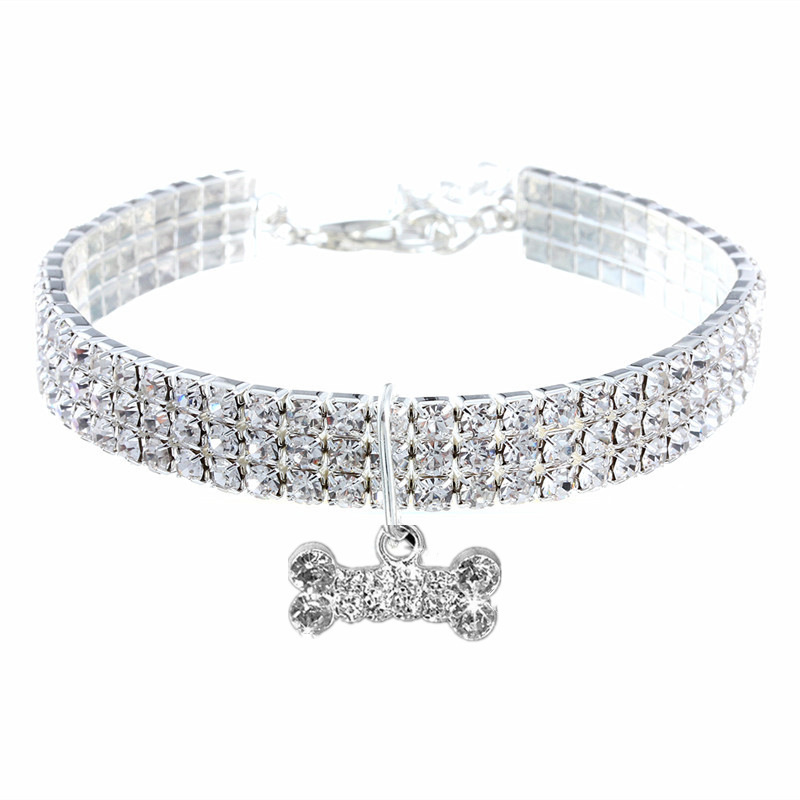 Tvornička izravno veleprodajna ogrlica s lančićem za pse, elastična ogrlica s vještačkim dijamantima