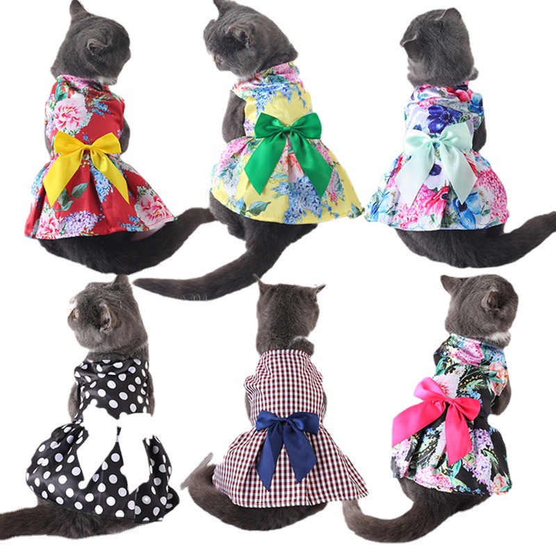 Kiváló minőségű virágos kutyaruhák Ünnepi aranyos ruhák macskáknak és kutyáknak