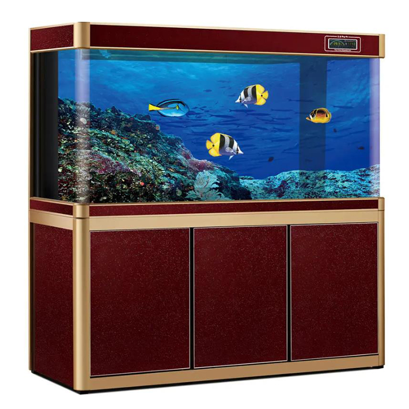 مخزن اکولوژیکی شیشه ای بدون آب خانگی بزرگ، متوسط ​​و کوچک ماهی قرمز با آکواریوم مخزن ماهی کابینت پایینی