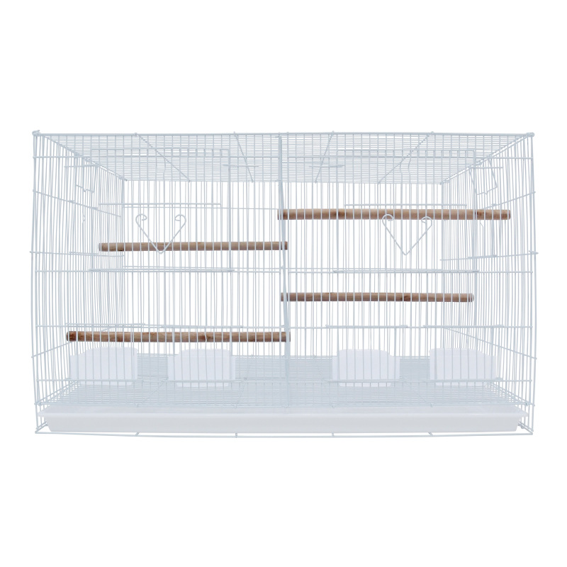 Gaiola grande para loros plegable de metal de alta calidade con marco de madeira e caixa de xantar para paxaros