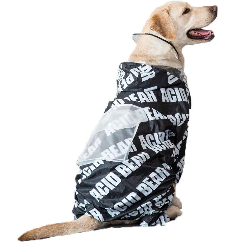 Direktang Pakyawan ng Pabrika na Cotton Cloth Four-foot Waterproof Raincoat Dog Apparel Mga Damit ng Alagang Hayop