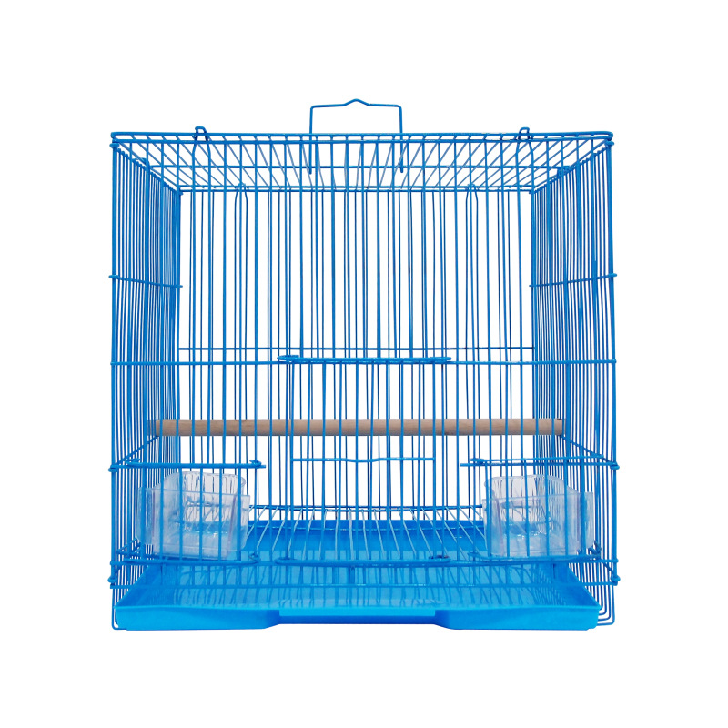 High quality folding metal color electroplated small parrot cage with wooden frame and lunch box bird cage