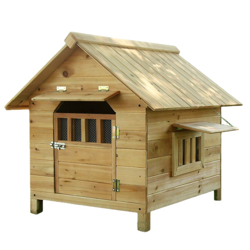 Висококачествена дървена къща за кучета малко голямо куче лятно хладно гнездо на открито, зимна топлина на закрито, дървена може да се сваля и почиства