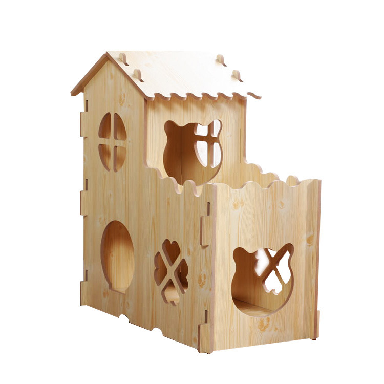 Tovarniška neposredna prodaja mačja hiša štiri sezone splošno dvonadstropna hišna vila lesena poletna zaprta postelja hišna mačja hiša