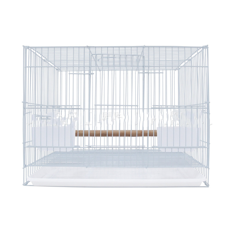 Petite cage à perroquets pliante en métal galvanisé de haute qualité, avec cadre en bois et boîte à déjeuner, cage à oiseaux