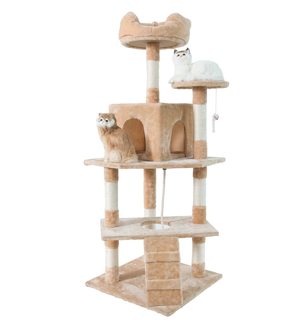 El nuevo rascador para gatos de arena para gatos 2021 integró el marco de escalada para gatos de madera maciza