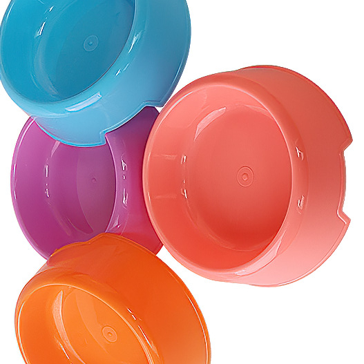 Pabrik Grosir Rainbow Plastik Candy Warna Pet Feeding Bowl