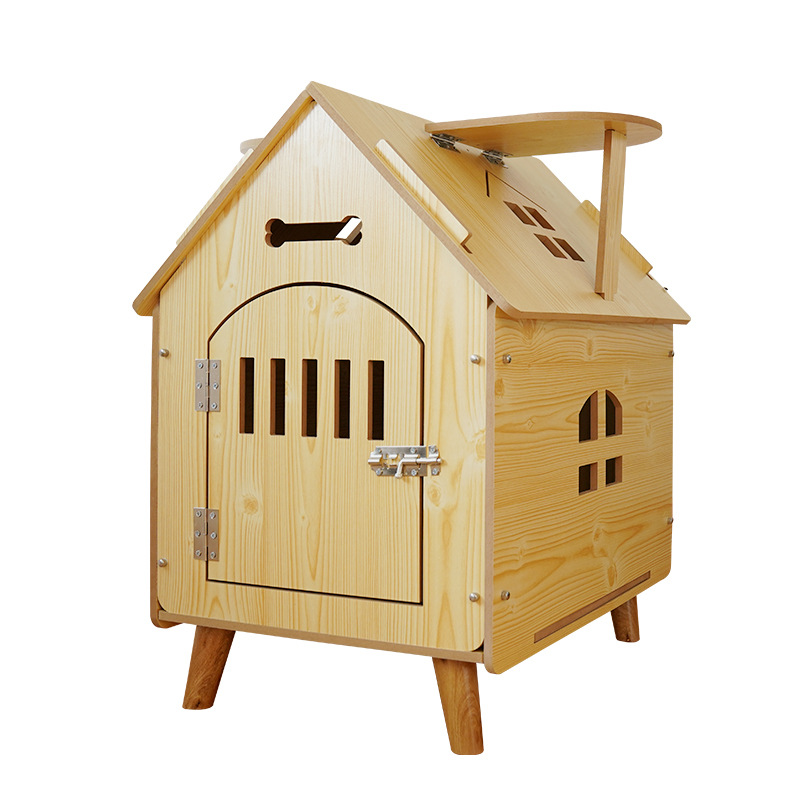 創造的な木製ペットハウス屋内と屋外の窓付き木製ペット小さな家取り外し可能な木製猫と犬の家